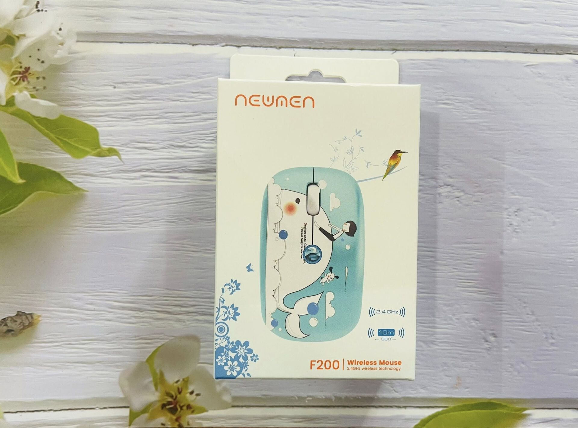 Chuột máy tính không dây Newmen F200 Baby whale - Chim sơn ca