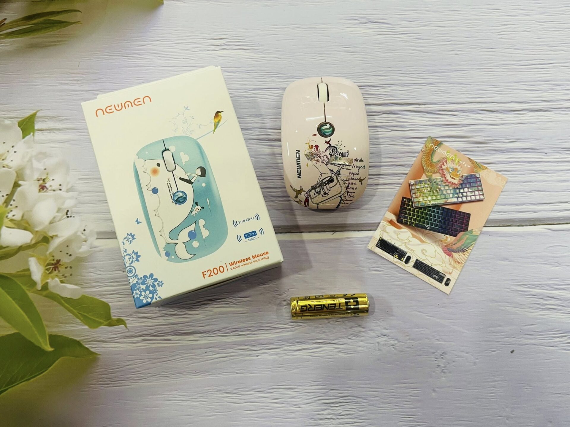 Chuột máy tính không dây Newmen F200 Baby whale - Chim sơn ca